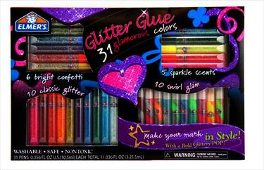 Elmer's 3D Glitter Glue Pens, 31 Washable Pen Variety Pack ~ Read  Description